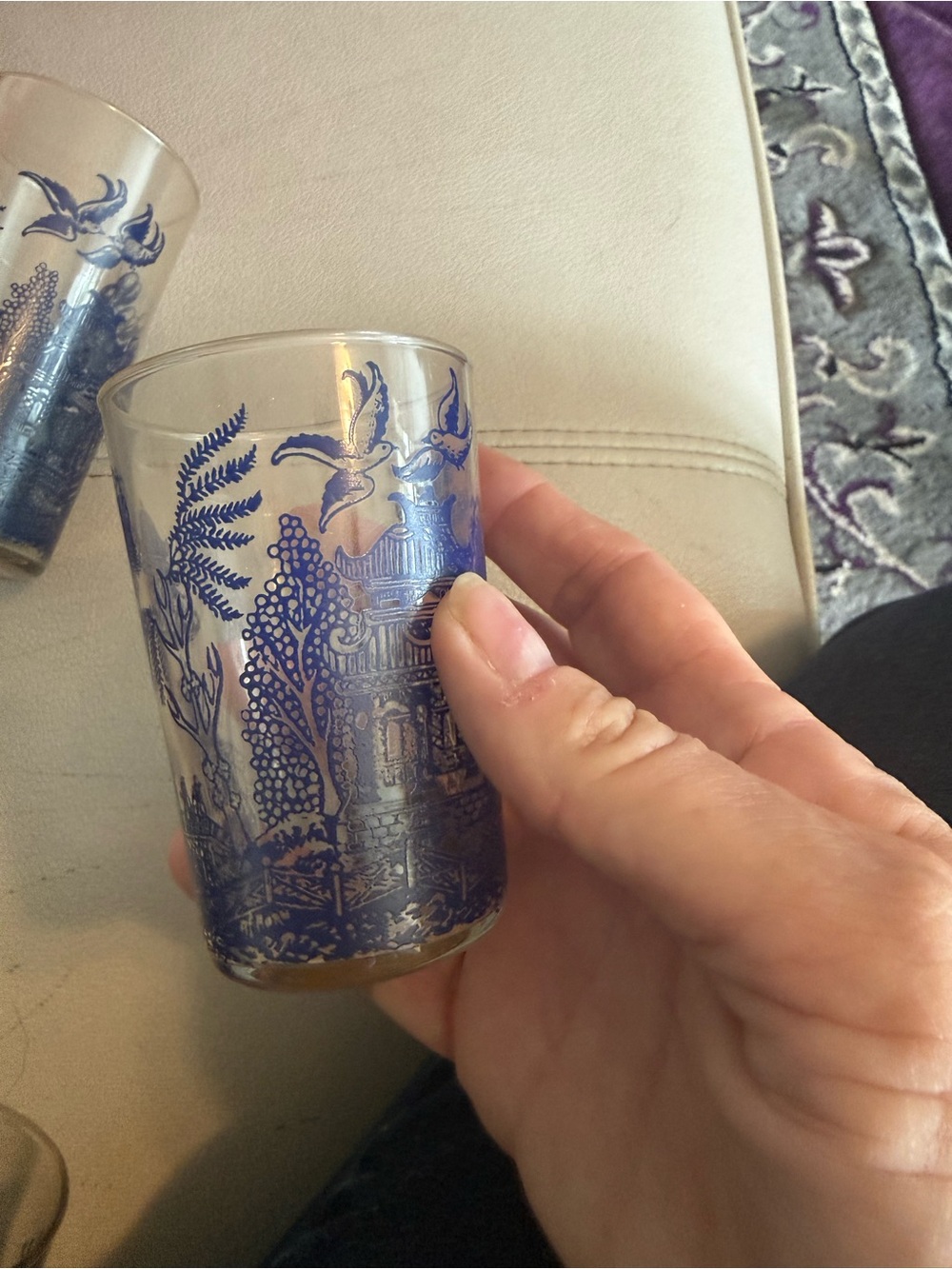 Blue Willow glasses (chinoiserie) - Picture 8 of 11